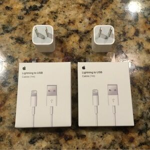 Lot of two (2) Apple Iphone 1M lightning chargers NIB